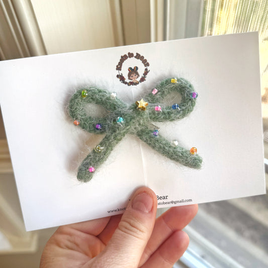 OOAK Sage Knit Bead Embellished Petite