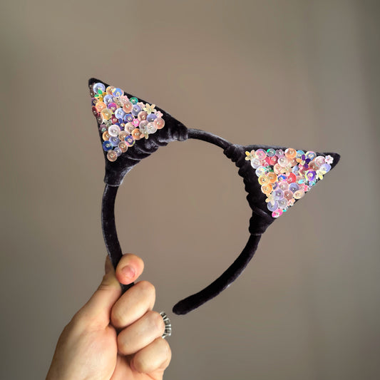 Black Cat Embellished Ears