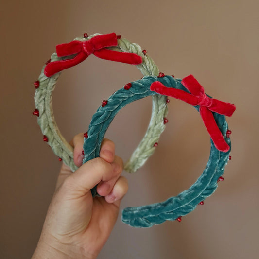 Holiday Wreath Braided Headbands